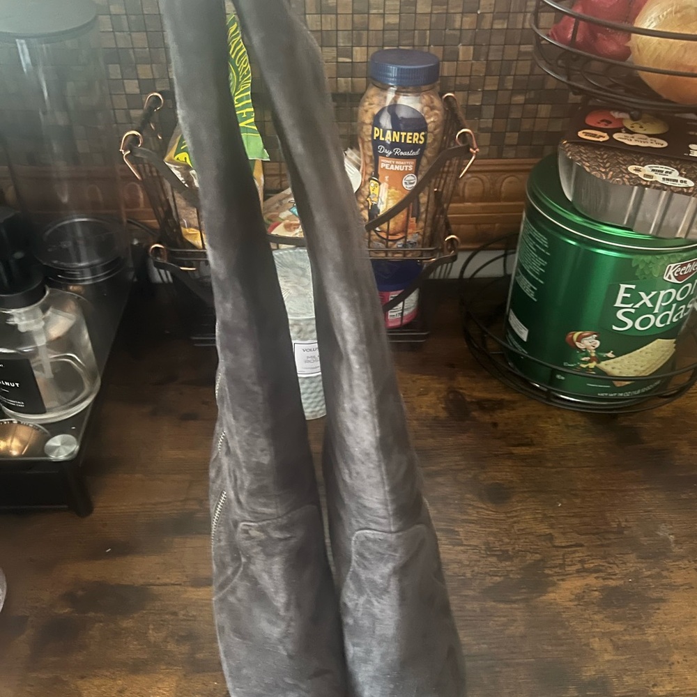 Steve Madden gray suede knee high boots